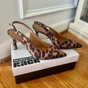 Nordstrom Rack Leopard Slingback heels